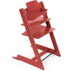 Tripp Trapp Hochstuhl von Stokke mit Baby Set, Warm Red aus Buchenholz - Verstellbarer, anpassbarer Stuhl für Kleinkinder, Kinder & Erwachsene
