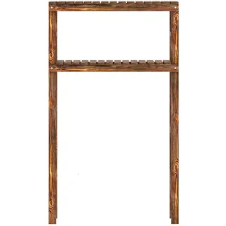 [en.casa] Badezimmerregal, Dunkelbraun, Holz Kiefer, 70x120x20 cm, Badezimmer, Badezimmerregale, Badregale