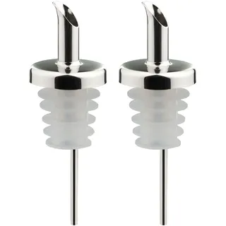 Westmark 2 Öl-/Essig-Ausgießer für Flaschen, Schnabelform, mit Luftröhrchen, Metall/rostfreier Edelstahl, Silikonkorken, Inox Öl-Spezial, 47232280