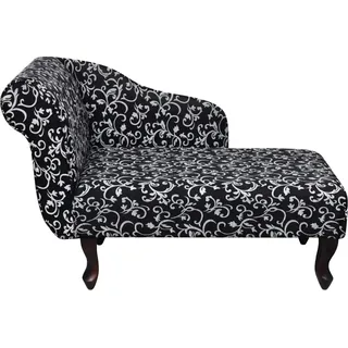 vidaXL Chaiselongue Schwarz und Weiß Stoff - Schwarz