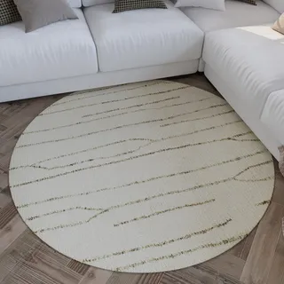 Wecon home Wollteppich »Hamptons THIRTYNINE« rund 10 mm Höhe Schurwolle, Kurzflor, Wohnzimmer, Schlafzimmer, elegant, Linien-Muster, beige