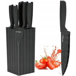 Marmor-Küchenmesser-Set im Block 6-teilig SHARP Premium