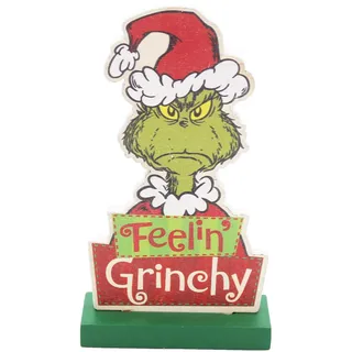 Weihnachten Grinch Schild Dekoration Kaminsims Ornament MDF - Feelin Grinchy
