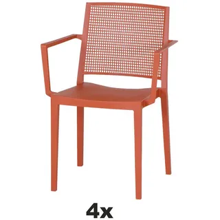 Siena Garden Stapelstuhl , Rot , Kunststoff , 46x80x56 cm , stapelbar, gastro- und objekttauglich, wetterbeständig, UV-beständig , Gartenmöbel, Balkonmöbel, Balkonstühle