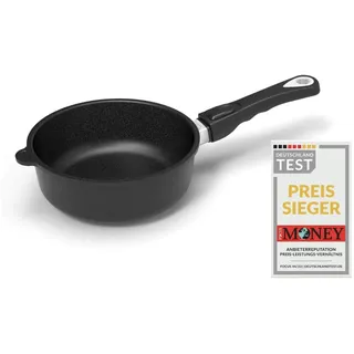 AMT Gastroguss Bratpfanne, 20 cm Ø, 7 cm hoch, Schmorpfanne, abnehmbarer Stiel, induktionsgeeignet, Lotan® Antihaft-Veredelung, Gusspfanne (Aluguss), AMZN-I-720-Z20B