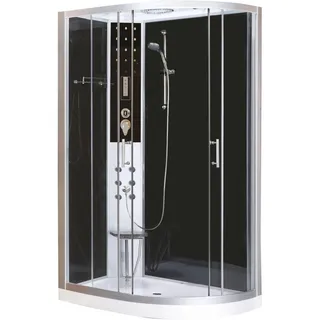 SANOTECHNIK Vario Komplettdusche mit Schiebetür links 80 x 215 cm silber Sicherheitsglas