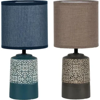 Tischlampe DKD Home Decor aus Keramik Steingut 50 W (15 x 15 x 32 cm) (2 Stück) - Bunt