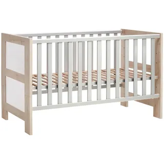 Jimmylee Gitterbett , Anthrazit, Weiß, Birkefarben , Holzwerkstoff , 76x86x144 cm , DIN EN ISO 9001 , zum Juniorbett umbaubar, höhenverstellbar, Aufbauanleitung im Karton, Lattenrost inklusive, Schlupfsprossen , Babymöbel & Kindermöbel, Babyzimmer, Babybetten, Gitterbetten