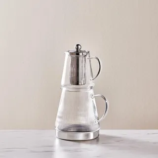 KARACA Keops Borosilikatglas-Teekanne, 1500 ml, Glas, Trinkgefäß, Temperaturbeständiger, Teebereiter Glaskanne Geeignet für Teewarmer