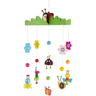 Bieco 3D Baby Mobile Ø ca. 26 cm | Edition Käferchen aus Holz | Mobile Baby Mädchen/Mobile Baby Junge