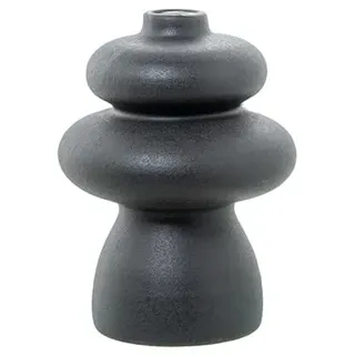 Abstrakte Keramikvase, Schwarz, 25 x 18 x 18 cm