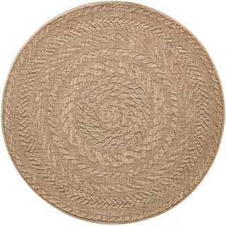 NORTHRUGS Teppich »Almendro«, rund, 6 mm Höhe, Sisal Optik, Robust, Pflegeleicht, Flachgewebe, beige