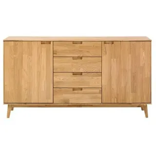 Lomoco Sideboard , Wildeiche , Holz , Wildeiche , massiv , 2 Fächer , 4 Schubladen , 160x89.1x40 cm , Typenauswahl, Beimöbel erhältlich, stehend , Wohnzimmer, Wohnwände, Wohnwand-Serien