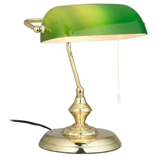 Relaxdays Bankerlampe Grün