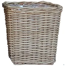 Bild Naturrattan Topf eckig mit Polybeutel Natur-Grau 21 x 21 x 25 cm