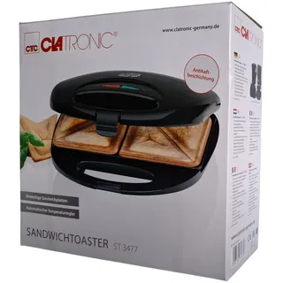 Clatronic ST 3477 Sandwichtoaster, Toaster, Schwarz