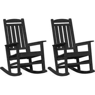 vidaXL Schaukelstuhl für den Garten 2 pcs Schwarz 70 x 92 x 108cm - Schwarz