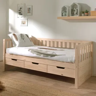 Dream Tree Tagesbett 90 x 200 cm mit 3 Schubladen Luna Holz - Braun