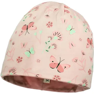 Maximo Beanie MAXIMO, Mädchen, Gr. 49/51, rosa (softrose, marmorrosa), Jersey, Obermaterial: 95% Baumwolle, 5% Elasthan, Mützen Beanie, Schmetterling, Jersey, Mädchen, Kids, Übergang