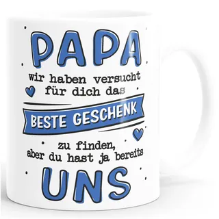 SpecialMe® Kaffee-Tasse Spruch Für dich das Beste Geschenk zu finden personalisiert mit Namen Geschenk Papa Kinder Tochter Sohn Uni-weiss Keramik-Tasse