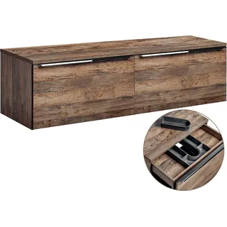 Waschtischunterschrank 160cm mit 2 Auszügen PUEBLA-56 in Vintage Oak Eiche, B/H/T 160,4/48,5/46 cm