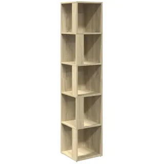 vidaXL Eckregal 5 Fächer Standregal Bücherregal Wandregal Raumteiler Regal Büroregal Dekoregal Aufbewahrung Sonoma-Eiche 33x33x164,5cm Holzwerkstoff