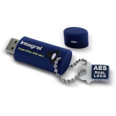 Integral 16GB Crypto-140-2 256-Bit 3.0 USB Stick Verschlüsselt - USB Stick Passwort geschützt - FIPS 197 Zertifiziert, Schutz vor Brute-Force-Angriffen, Robustes, dreilagiges, wasserdichtes Design