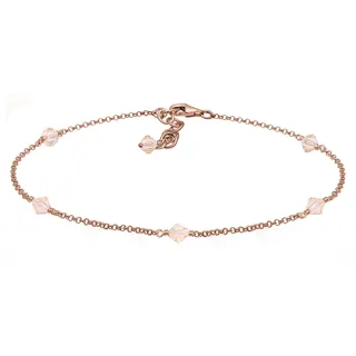 Elli Fußschmuck Damen Fußkettchen Funkelnd mit Kristalle in 925 Sterling Silber Rosévergoldet