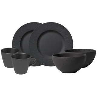 Villeroy & Boch Manufacture Rock Frühstücksset 6-tlg. schwarz