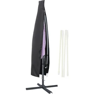 Jopassy 190cm/265cm Sonnenschirmhüllen Sonnenschirme Schutzhülle für Gartenschirm Abdeckung 2 Größen265cm,Schwarz - Schwarz