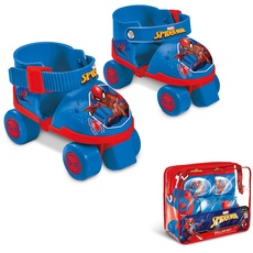 Mondo Toys – Marvel Spiderman Rollschuhe, verstellbar von 22 bis 29 – Komplettset mit transparenter Tasche, Ellenbogenschützer und Knieschoner - 18390