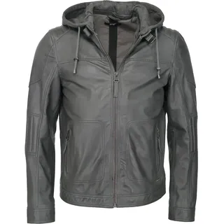 Lederjacke MAZE "Lederjacke 42021309", Herren, Gr. S, grau, Obermaterial: 100% Lammnappaleder LANA. Futter: 100% Baumwolle CO., Jacken Lederjacke