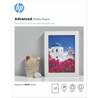HP Advanced Fotopapier hochglänzend weiß, 13x18cm, 250g/m2, 25 Blatt (Q8696A)