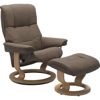 Stressless® Relaxsessel »Mayfair« Relaxsessel mit Hocker, mit Hocker, mit Classic Base, Größe S, M & L, Gestell Eiche, in 3 Bezugsqualitäten lieferbar, braun