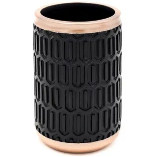 Sadena Zahnputzbecher , Schwarz, Kupferfarben , Kunststoff , orientalisch , 7.3x10.5x7.3 cm , Badaccessoires, Zahnputzbecher
