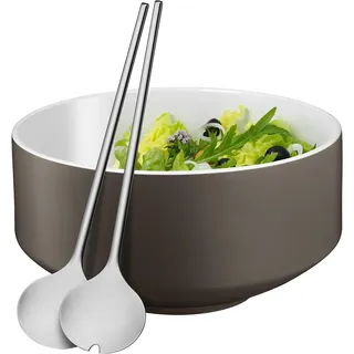WMF Moto Salatschalen-Set, 3-tlg. satin lava grey (06.5606.9450)