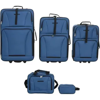 vidaXL 5-tlg. Reisekoffer-Set Blau Stoff