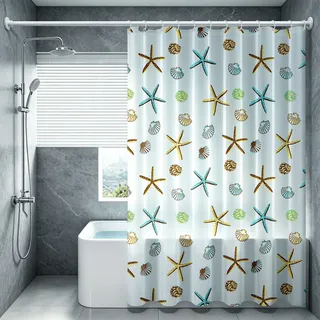 Vllcsla Duschvorhang Antischimmel Badezimmer 200 cm Lang, 200x200 cm Wasserdicht Duschvorhang Waschbar, Badezimmer Vorhang Badewanne Antibakteriell, PEVA Shower Curtain Blau