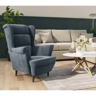 vidaXL Sessel Dunkelgrau Samt - Sessel - Wohnzimmersessel - Loungesessel - Lounge Sessel - Grau