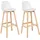 2er Set Holz Kunstleder gepolstert ergonomisch Weiß
