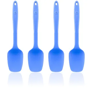 Kochblume Flexlöffel S 4er Set | Premium-Silikon & BPA frei| Hitzebeständig | Spülmaschinenfest (Blau)