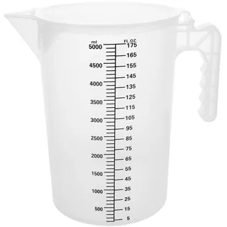 VANZACK 5-Liter Messbecher aus Lebensmittelechtem PP mit Deckel Transparenter Messbehälter mit Präziser Skala für Milchthee Shops Küchen und Gastronomie
