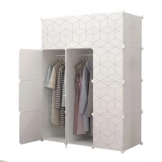 MODULAR großer Kleiderschrank, geräumig, weiß modern 147x110x47 cm