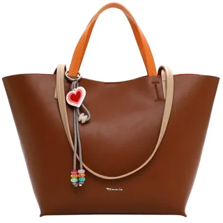 Shopper TAMARIS "Shopper TAS Keshia", Damen, Gr. B/H/T: 48cm x 30cm x 12cm 0, braun (cognac 700), Polyurethan, Taschen Shopper
