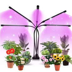 Aogled Pflanzenlampe LED 50W,5 Kopf Pflanzenlicht Vollspektrum,150 LED Grow Light mit Clip,Timing 3/9/12H,3 Modi,10 Lichtstärken Dimmbar Pflanzenleuchte für Sukkulenten,Tomaten,kleine Zimmerpflanzen