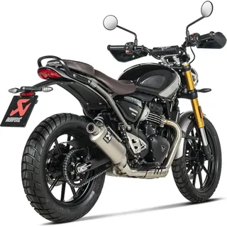 Akrapovic Triumph Scrambler 400 X 2024 S-t4so1-hdt Nicht Homologierter Slip-on-schalldämpfer - Silver / Black - Not Homologated