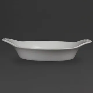 Olympia Whiteware Servierschalen-Set mit runden Ohren, 220 mm (6 Stück), Weiß, BS4034-zertifiziert für den Hotelgebrauch, W433