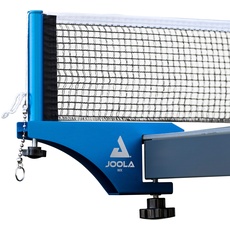 JOOLA Tischtennisnetz WX Aluminium Tischtennisnetz-Garnitur für Indoor/Outdoor Tischtennisplatten | Verstärkter Baumwollgarn mit Höhenverstellschraube Blau eloxiert 183 cm x 15,25 cm