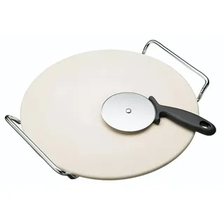 Kitchencraft Pizzastein Und Pizzaschneider - Grey / Silver - One Size