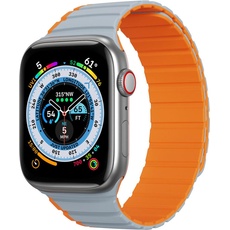 Bild Magnetic Apple Watch Ultra, SE, 8, 7, 6, 5, 4, 3, 2, 1 (49, 45, 44, 42 mm) Strap (LD Versi (49 mm, 45 mm, 42 mm, 44 mm, Metall, Silikon), Uhrenarmband, Grau